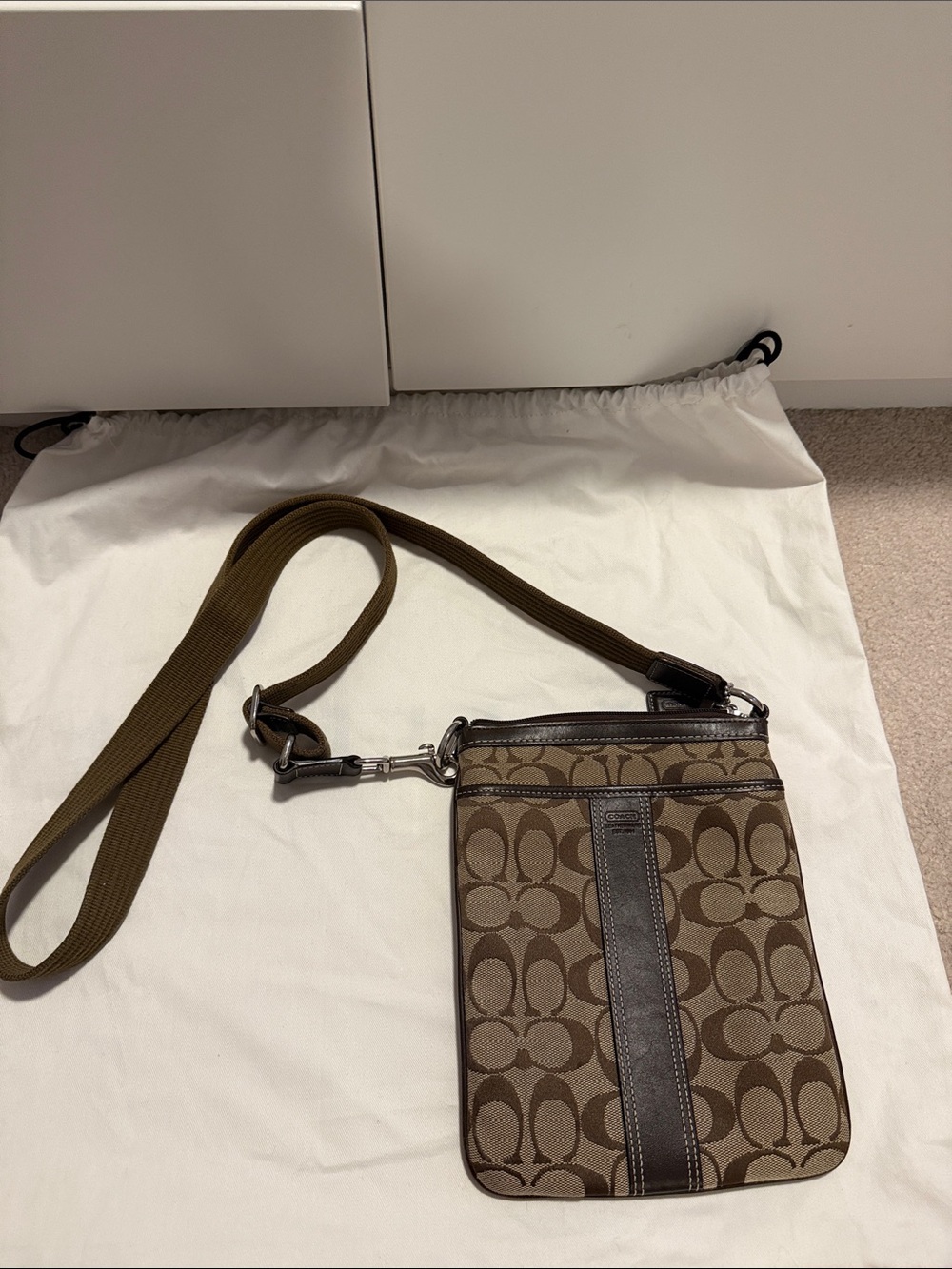 Coach Brown Signature Canvas Crossbody Messenger